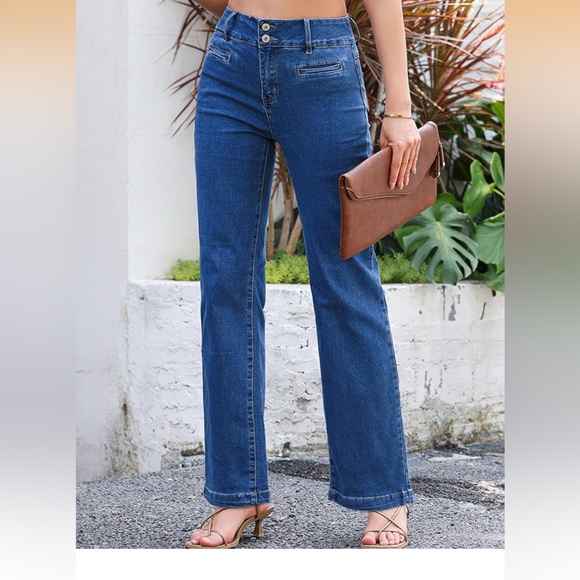 Women's Flare & Wide Leg Jeans in Blue - Picture 3 of 6